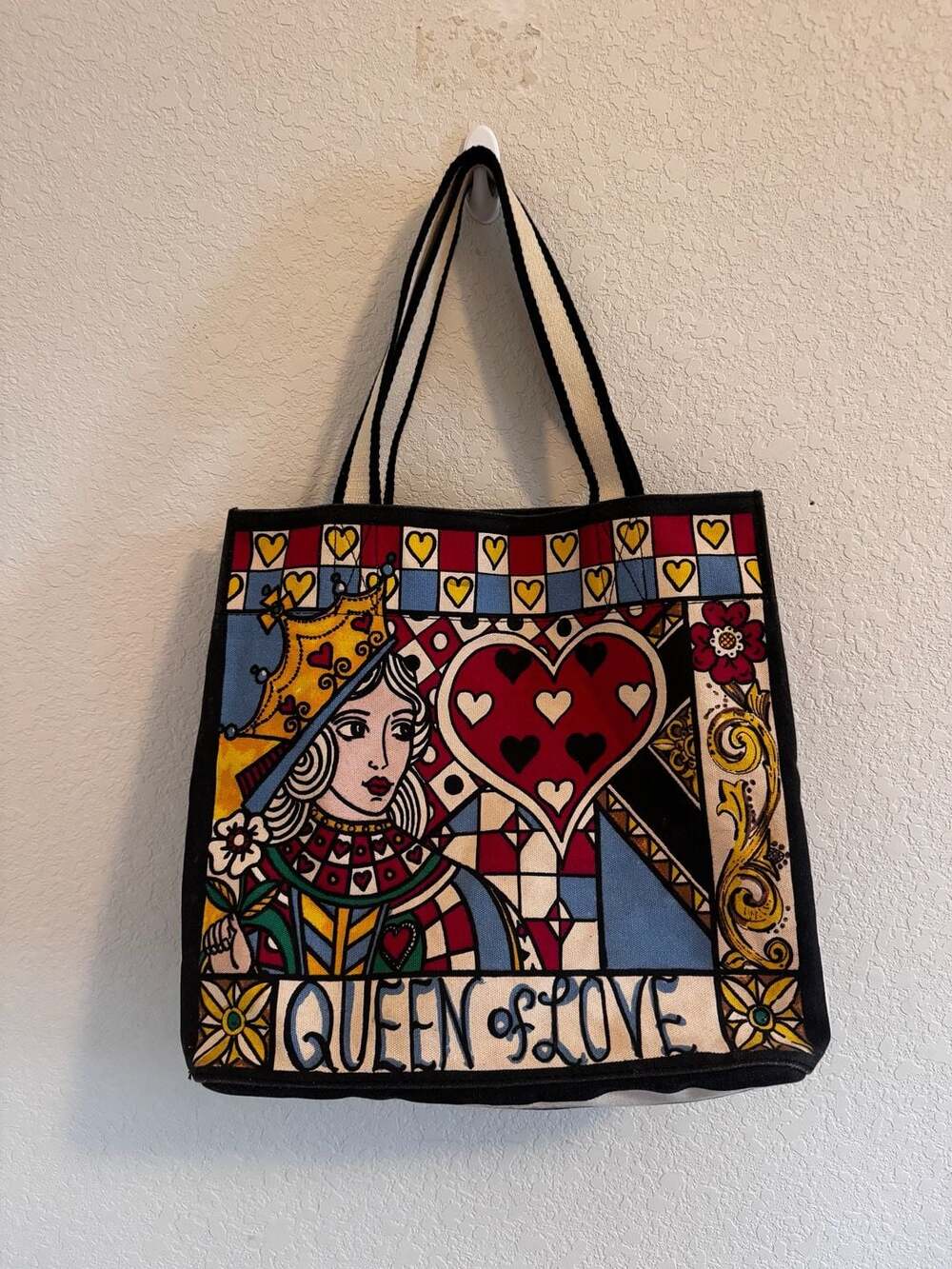 Brighton Queen of Love Canvas Tote Queen of Hearts Pop Art Bag